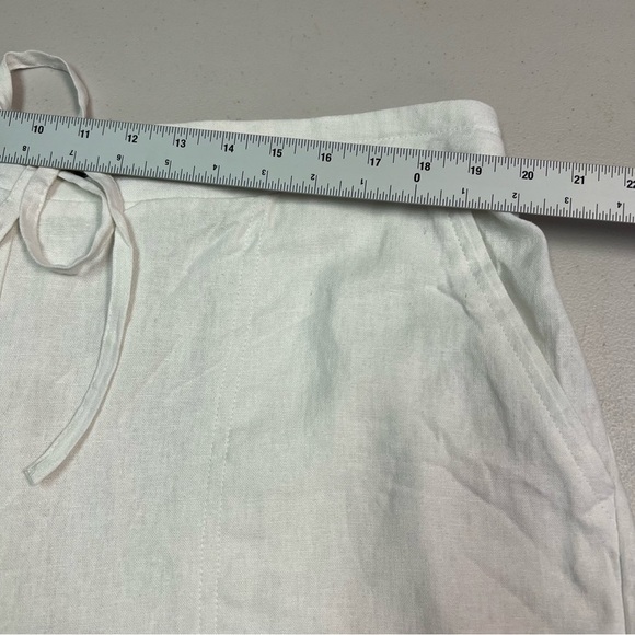 Cynthia Rowley White Linen Blend Relaxed Pants - Picture 8 of 8